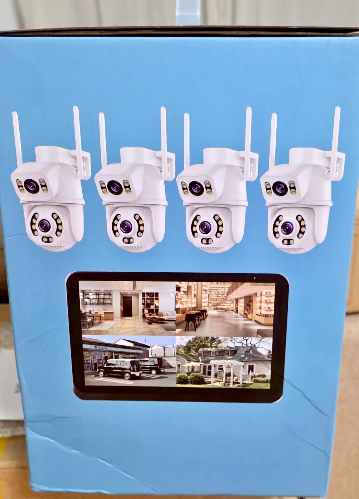 Kit de 8 Cámaras Inteligentes WiFi 1080p con Monitor Touch de 10" – Sistema NVR 4 Canales